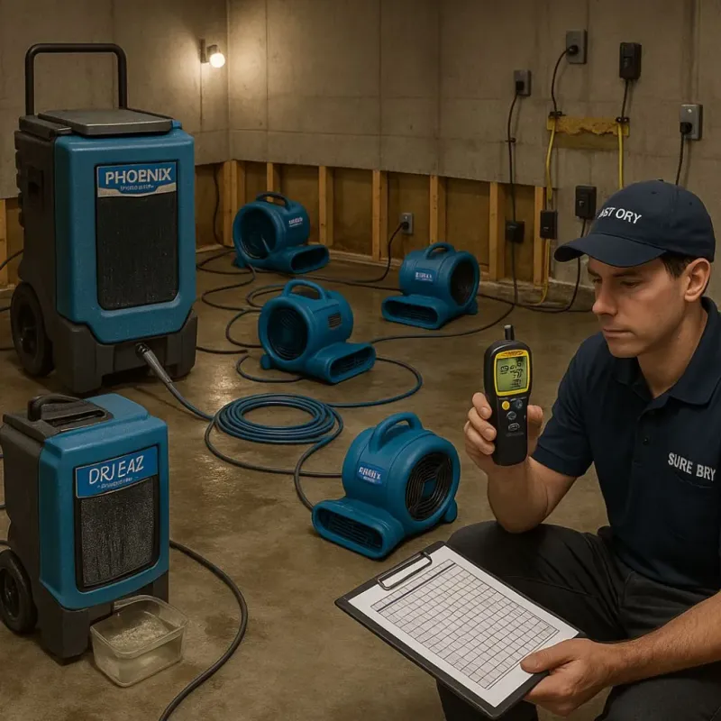Structural Drying and Dehumidification process in Booneville, MS
